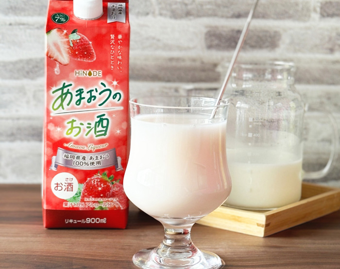 あまおうのお酒×のむヨーグルト