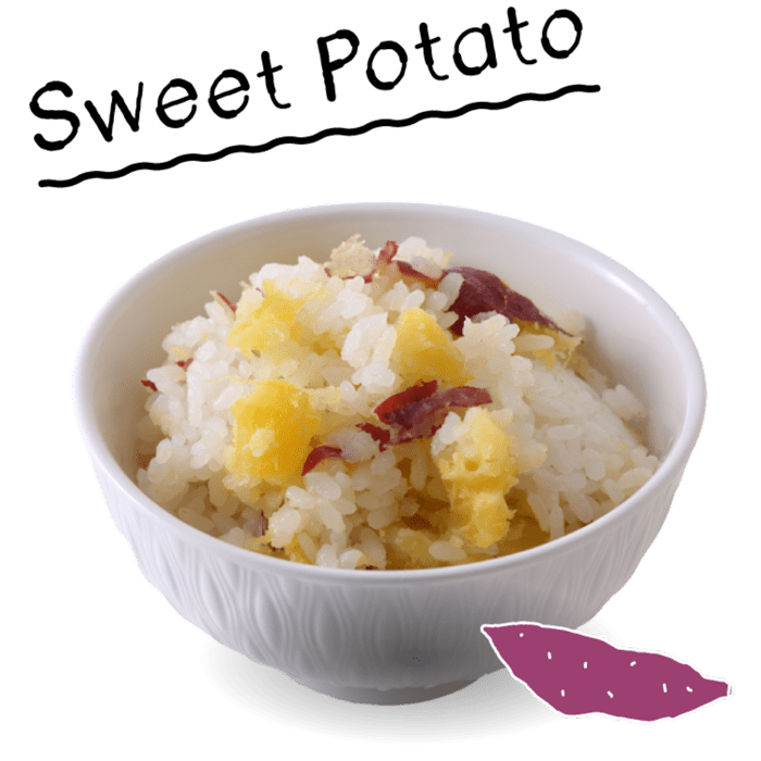 さつまいも+バターの炊き込みごはん