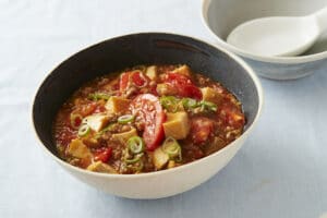 厚揚げ豆腐とトマトの和風麻婆