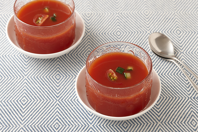 トマトのひんやりスープ-日の出みりん