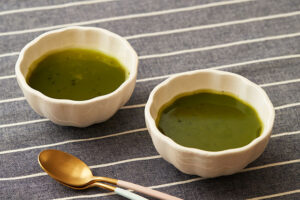 抹茶の豆乳プリン　抹茶シロップがけ