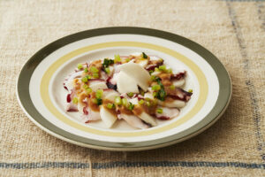 たことかぶの酢みそカルパッチョ