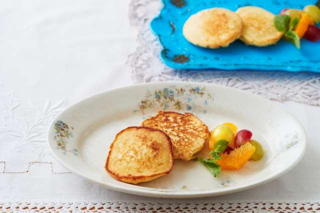 日の出みりんのレシピ 小麦粉不使用!クリームチーズのおからパンケーキ